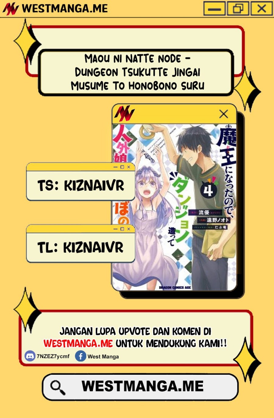 Maou ni Natte node – Dungeon Tsukutte Jingai Musume to Honobono suru Chapter 83.2 Bahasa Indonesia