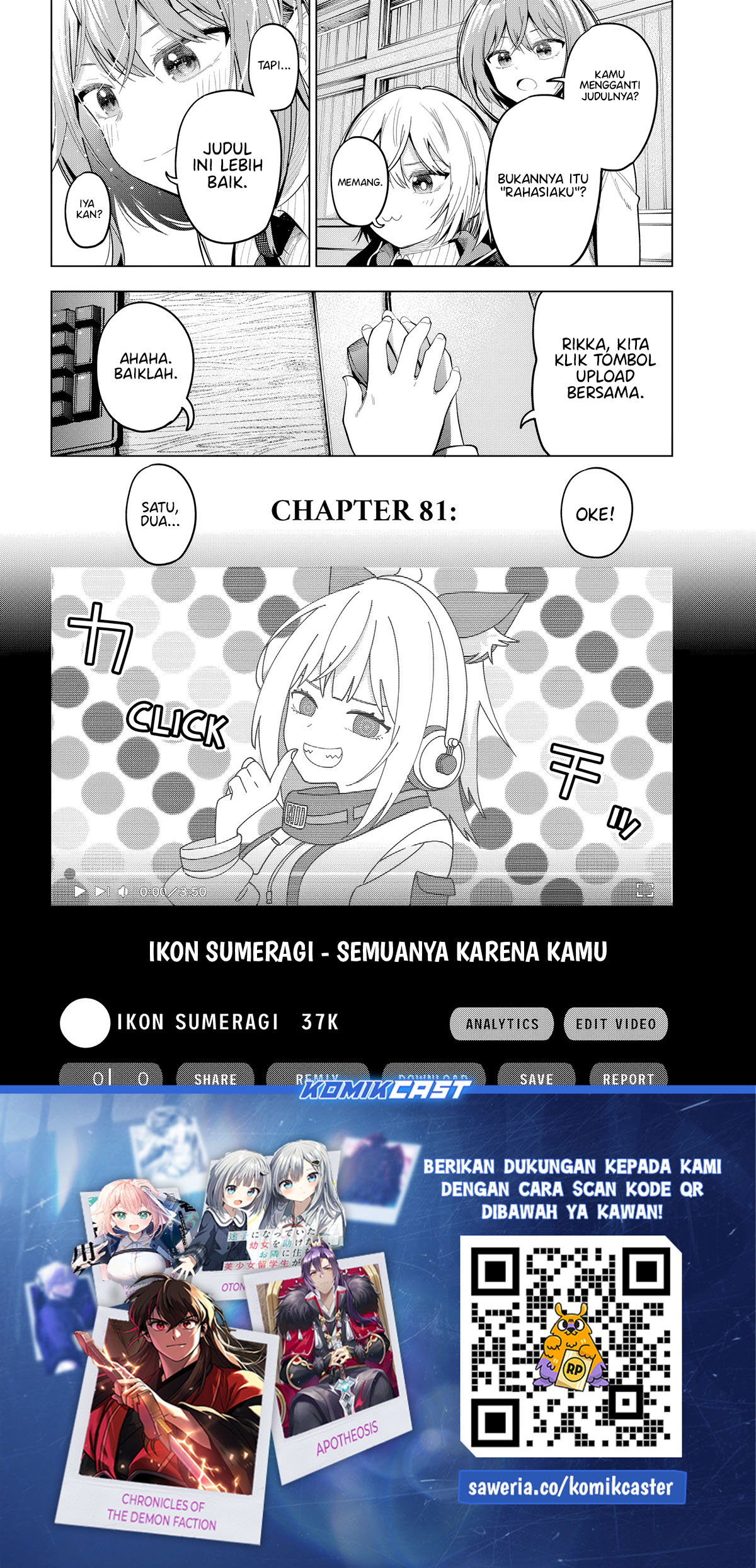 Mayonaka Heart Tune Chapter 81 Bahasa Indonesia