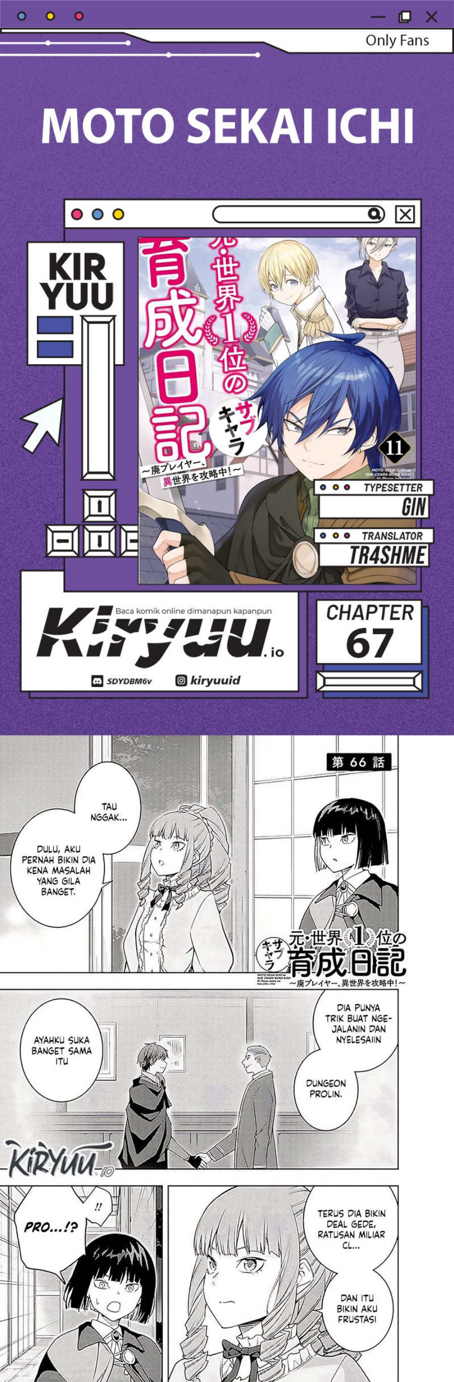 Moto Sekai Ichi’i Subchara Ikusei Nikki: Hai Player Isekai wo Kouryakuchuu! chapter 67