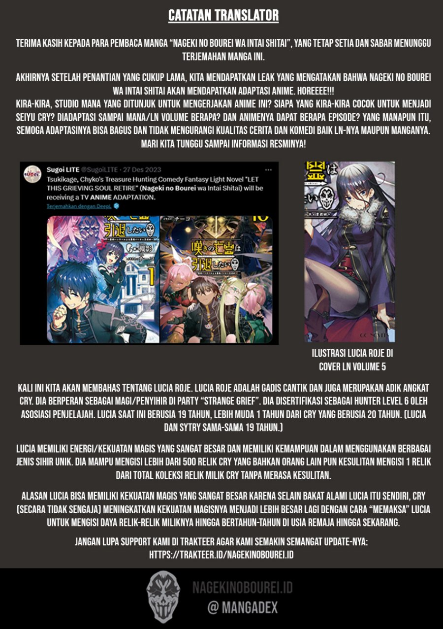 Nageki no Bourei wa Intai Shitai – Saijiyaku Hanta ni Yoru Saikiyou Patei Ikusei Jutsu chapter 38