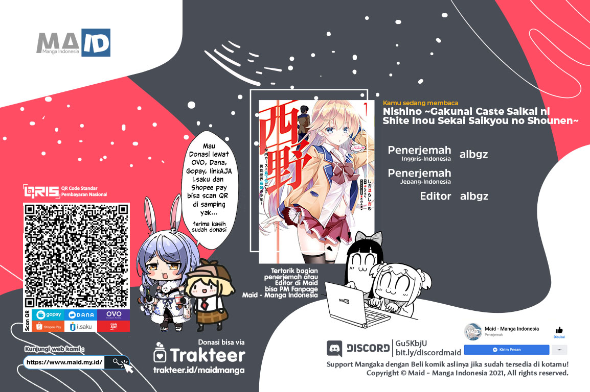 Nishino ~ Gakunai Kasuto Saikai Ni Shite Ino Sekai Saikyo No Shonen ~ chapter 5
