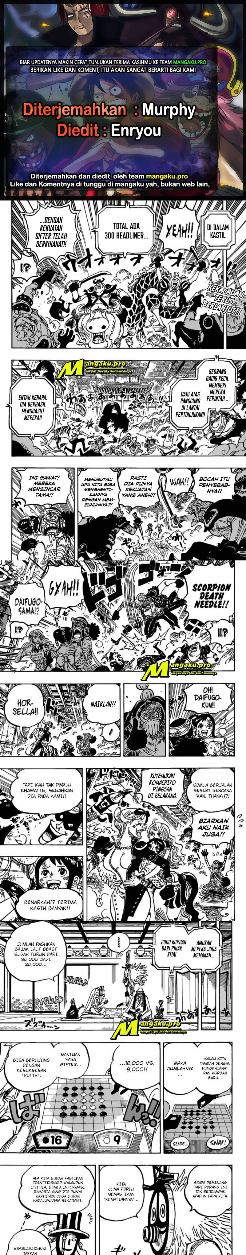 One Piece Chapter 1018 HQ Bahasa Indonesia