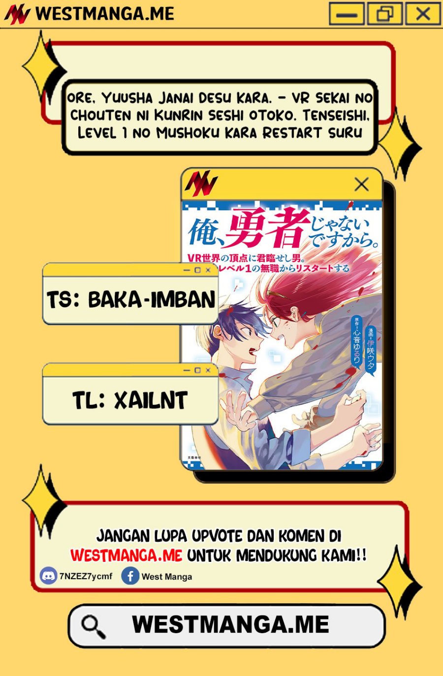 Ore, Yuusha janai desu kara. – VR Sekai no Chouten ni Kunrin Seshi Otoko. Tenseishi, Level 1 no Mushoku kara Restart suru chapter 43