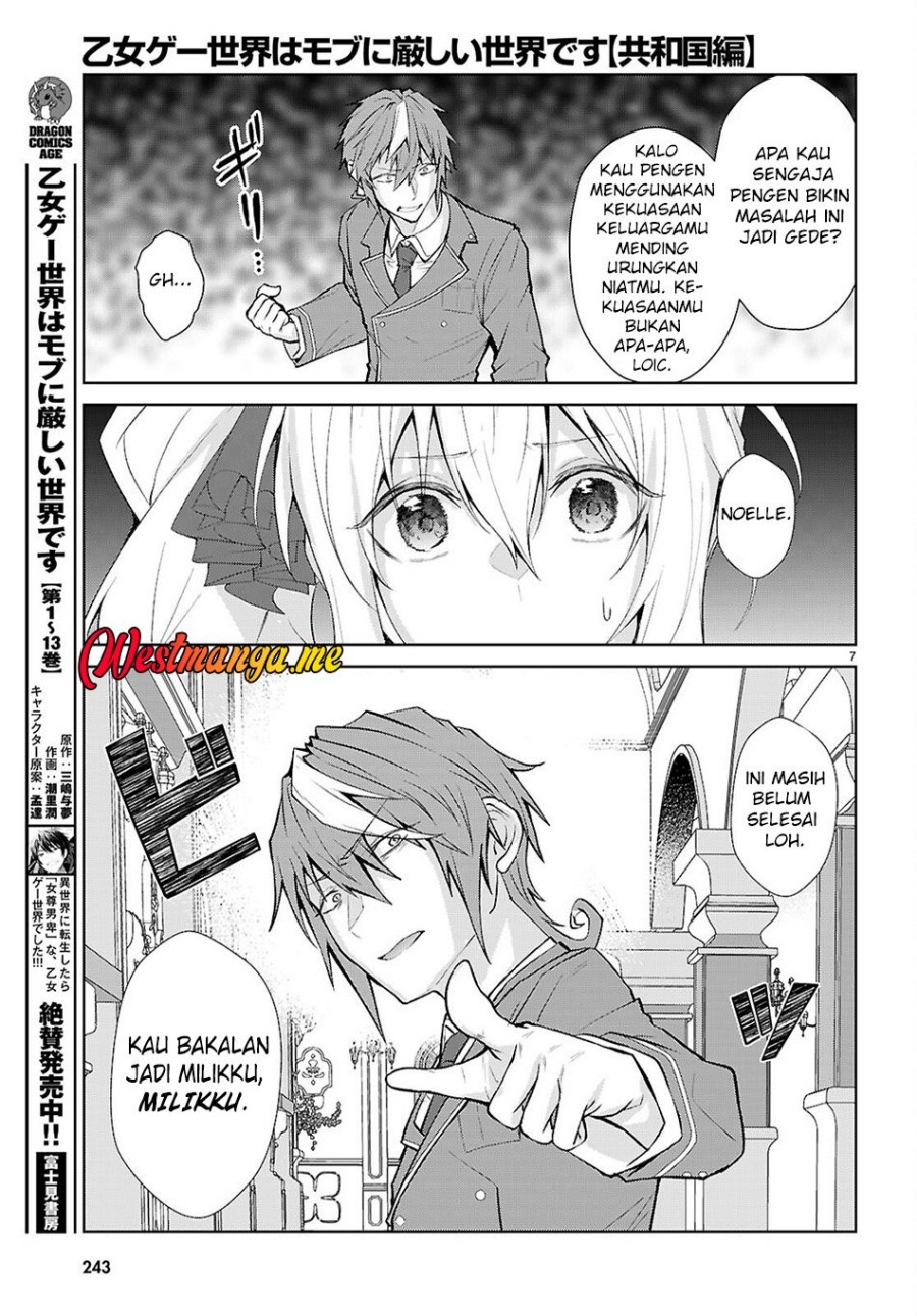 Otome Game Sekai wa Mob ni Kibishii Sekai Desu Chapter 72 Bahasa Indonesia
