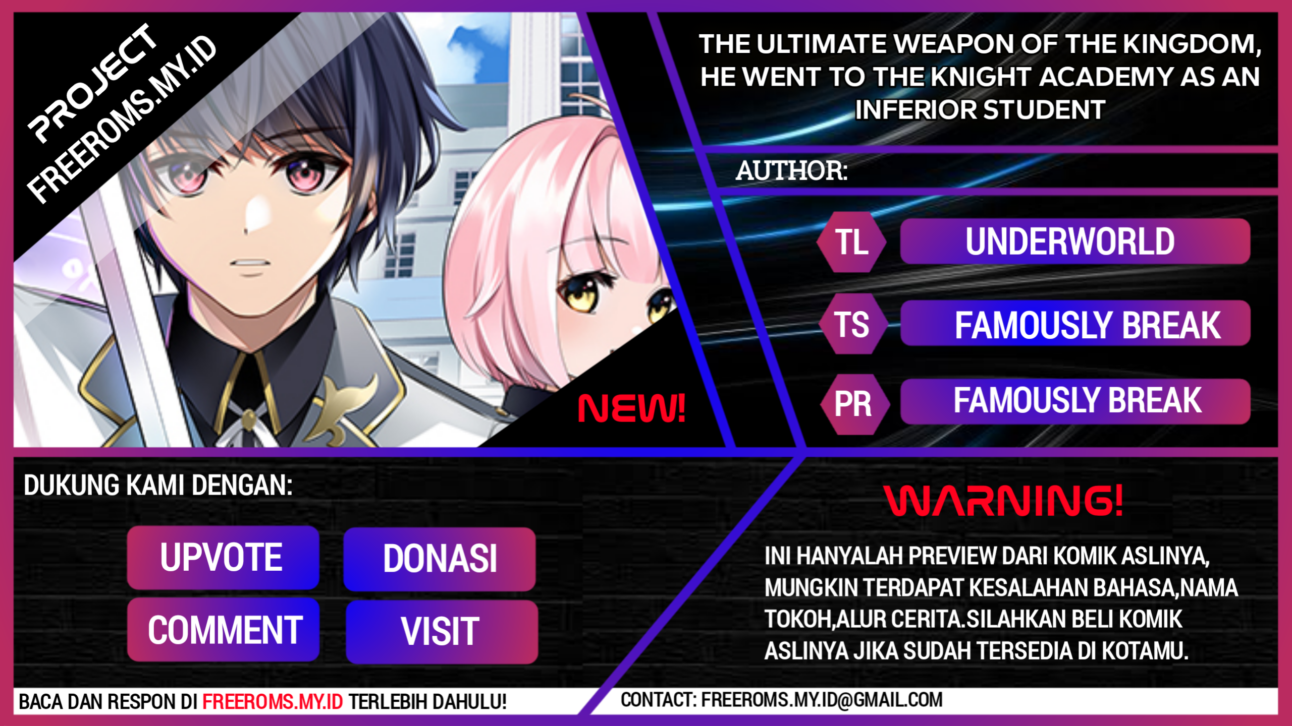 Oukoku no Saishuu Heiki, Rettousei to shite Kishi Gakuin e Chapter 01.2 Bahasa Indonesia