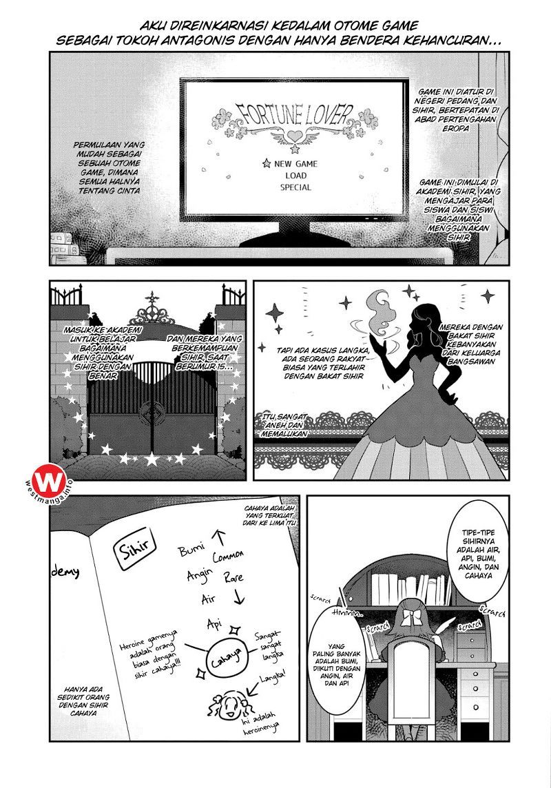 Otome Game no Hametsu Flag shika nai Akuyaku Reijou ni Tensei shite shimatta chapter 1