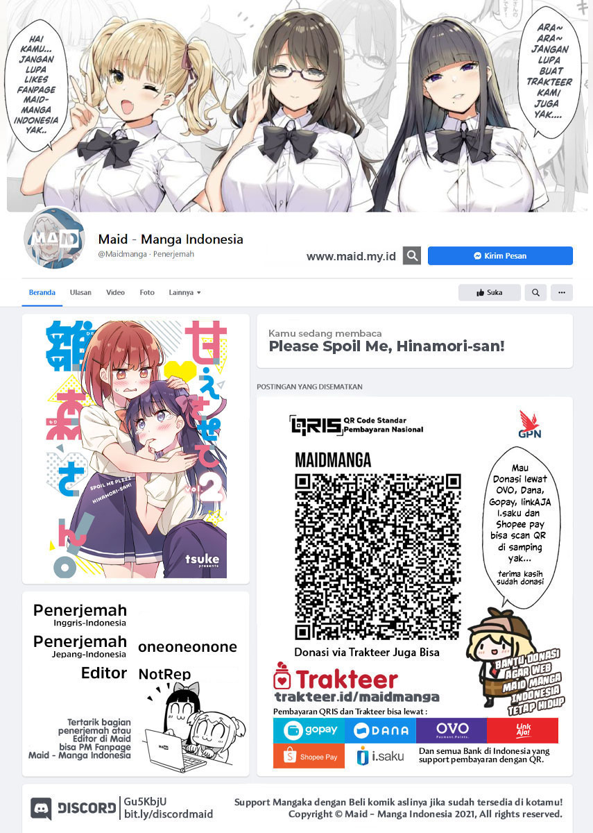 Please Spoil Me, Hinamori-san! Chapter 17 Bahasa Indonesia