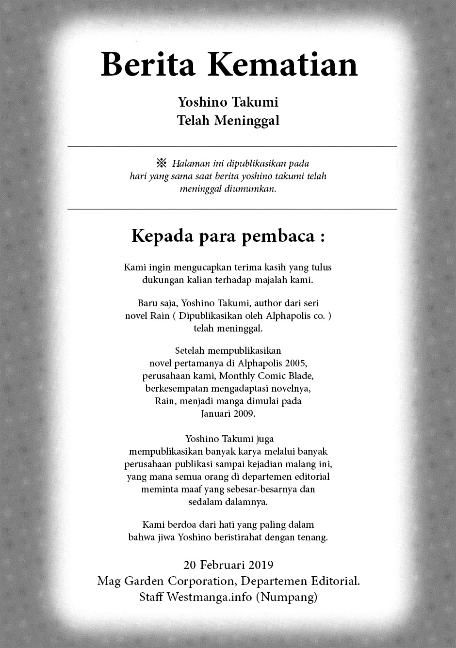 Rain Chapter 99 Bahasa Indonesia