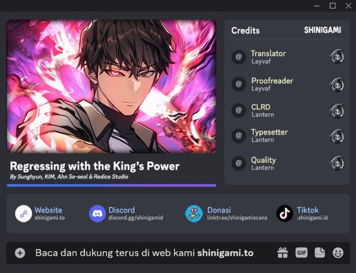 Regressing with the Kings Power Chapter 96 Bahasa Indonesia
