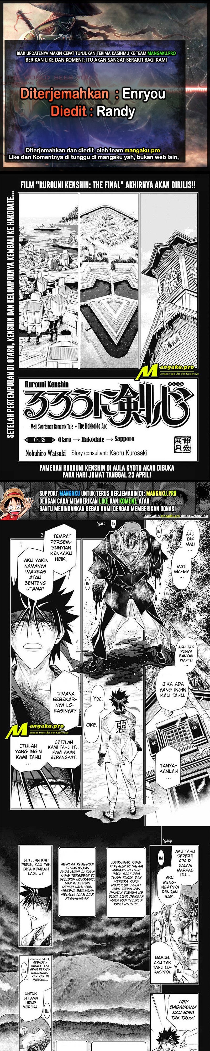 Rurouni Kenshin: Meiji Kenkaku Romantan – Hokkaido-hen chapter 35
