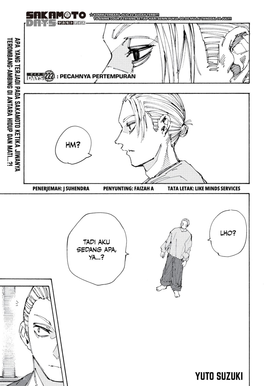 Sakamoto Days Chapter 222 Bahasa Indonesia