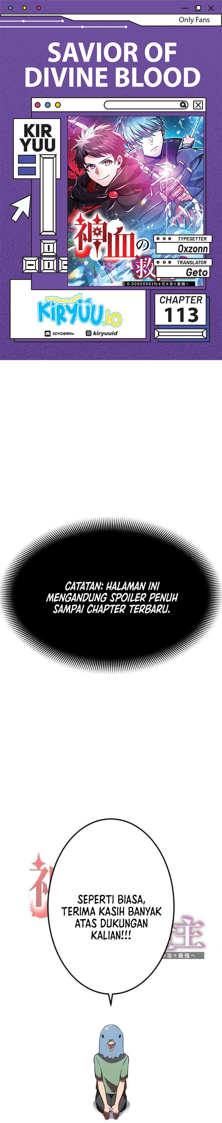 Savior of Divine Blood ~Draw Out 0.00000001% to Become the Strongest~ Chapter 113 Bahasa Indonesia