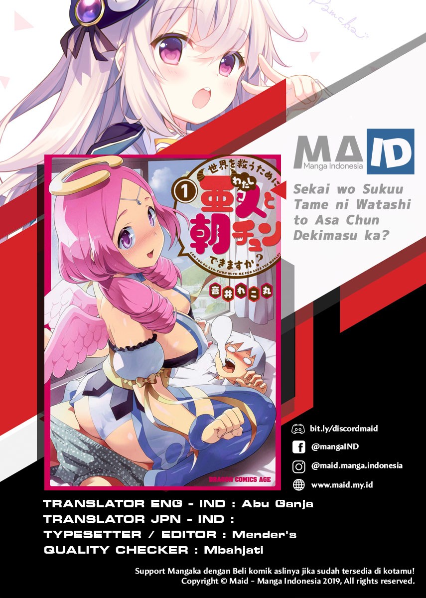 Sekai wo Sukuu Tame ni Watashi to Asa Chun Dekimasu ka? Chapter 02 Bahasa Indonesia