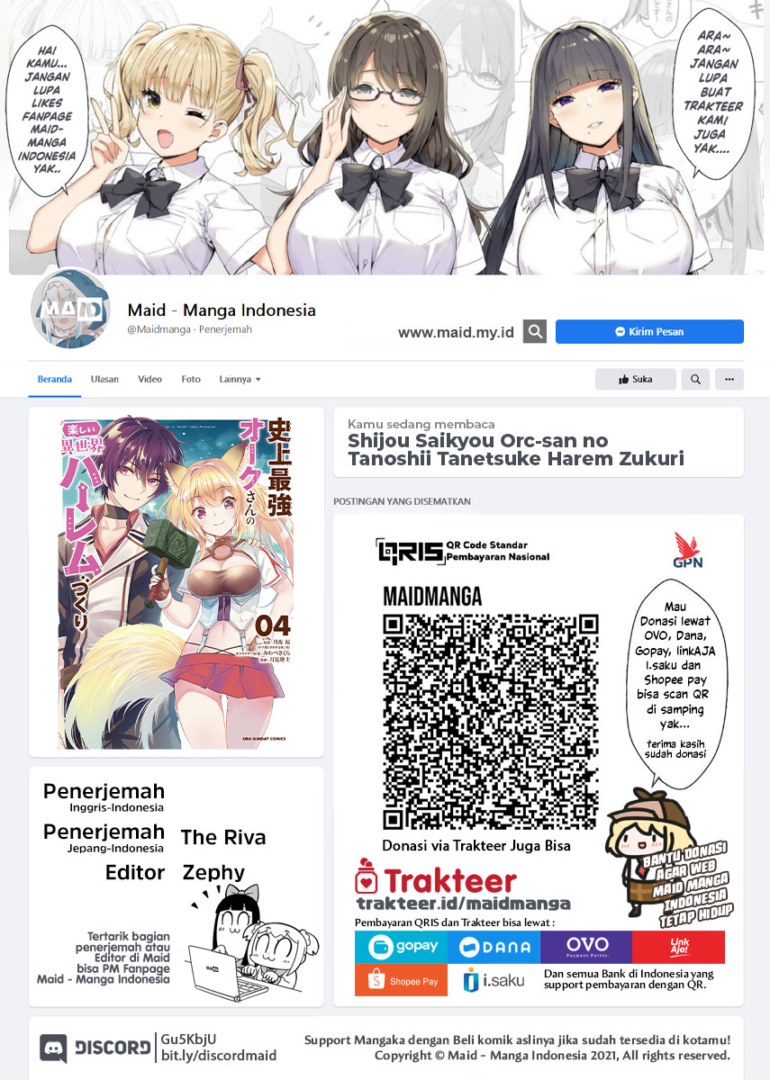 Shijou Saikyou Orc-san no Tanoshii Tanetsuke Harem Zukuri Chapter 49.1 Bahasa Indonesia