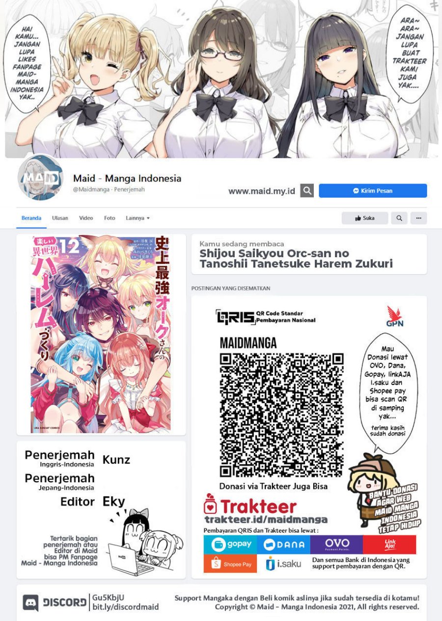 Shijou Saikyou Orc-san no Tanoshii Tanetsuke Harem Zukuri Chapter 104 Bahasa Indonesia