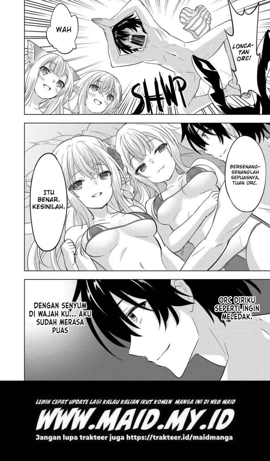Shijou Saikyou Orc-san no Tanoshii Tanetsuke Harem Zukuri Chapter 104 Bahasa Indonesia