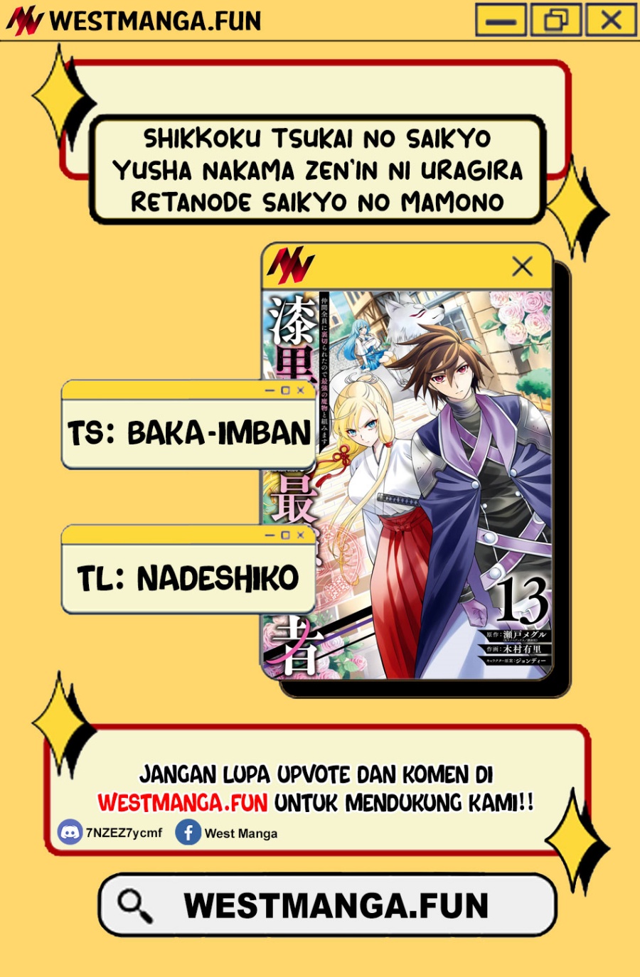 Shikkoku Tsukai no Saikyo Yusha Nakama Zen’in ni Uragira Retanode Saikyo no Mamono Chapter 87 Bahasa Indonesia