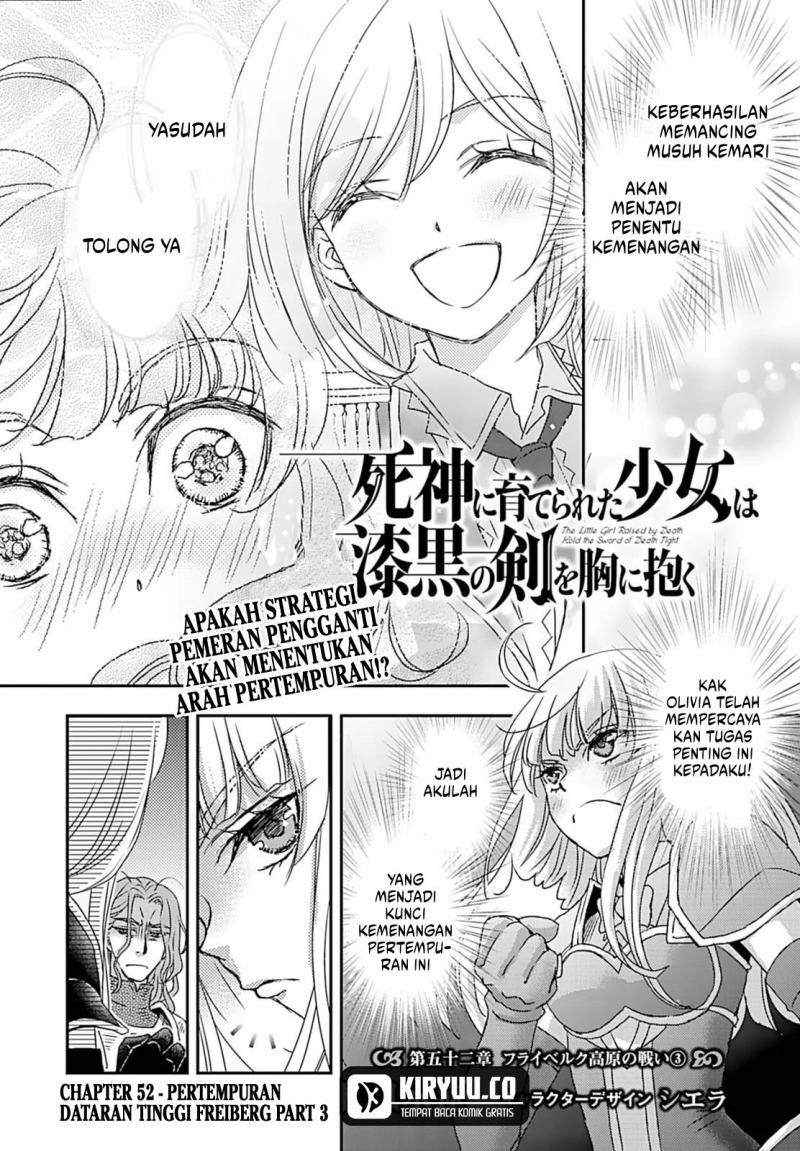 Shinigami ni Sodaterareta Shoujo wa Shikkoku no Tsurugi wo Mune ni Idaku Chapter 52 Bahasa Indonesia