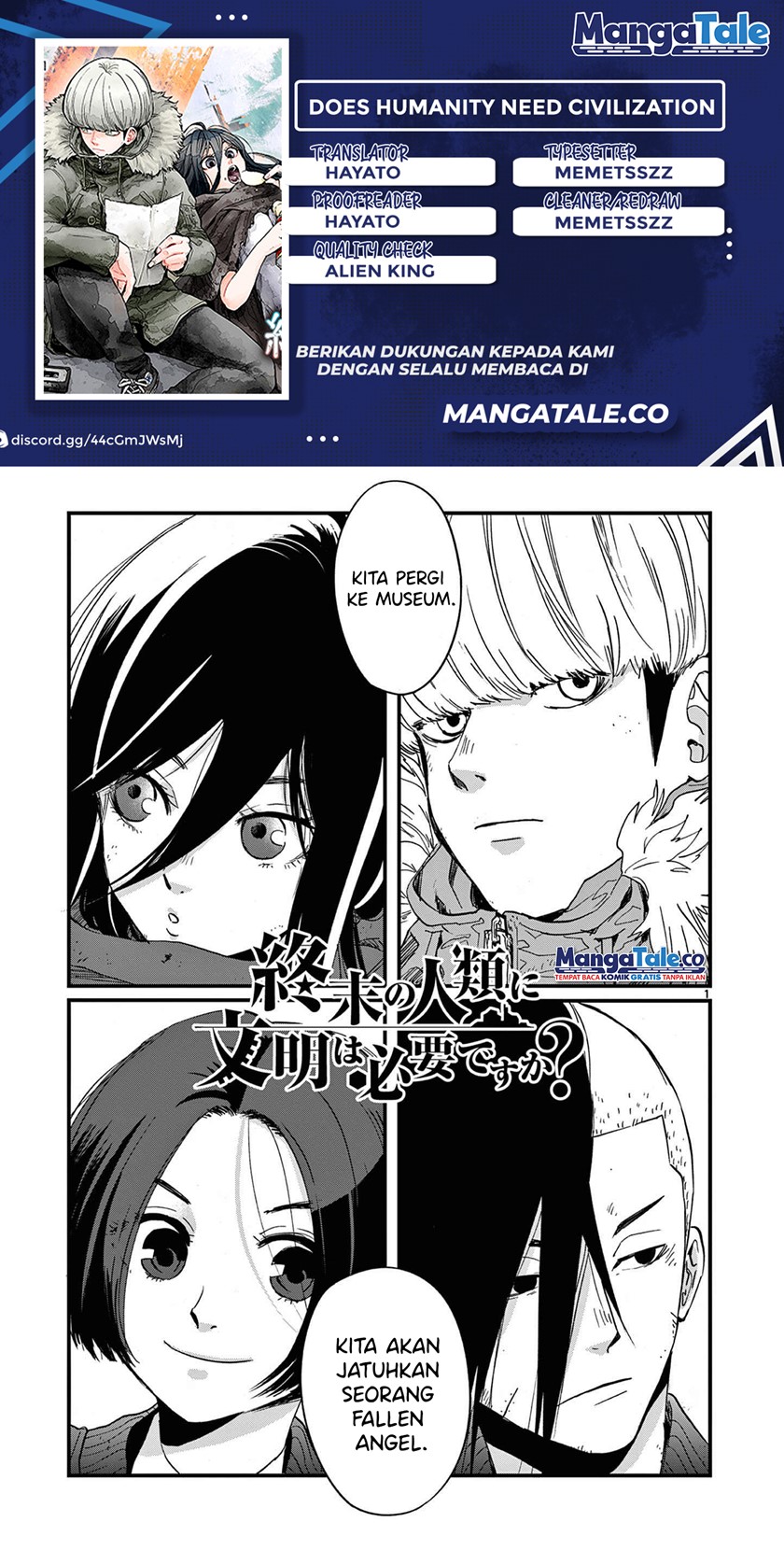 Shuumatsu no Jinrui ni Bunmei wa Hitsuyou desu ka? Chapter 07 Bahasa Indonesia