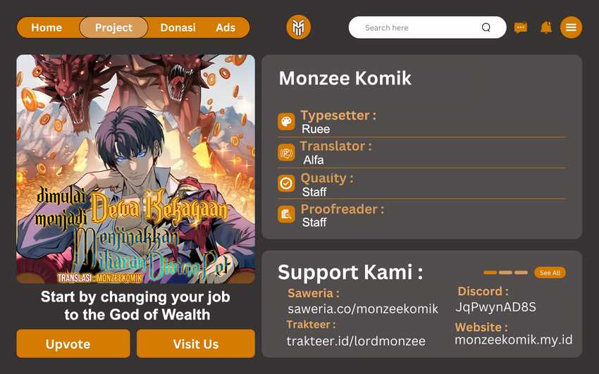 Start by changing your job to the God of Wealth and taming billions of divine pets! Chapter 09 Bahasa Indonesia