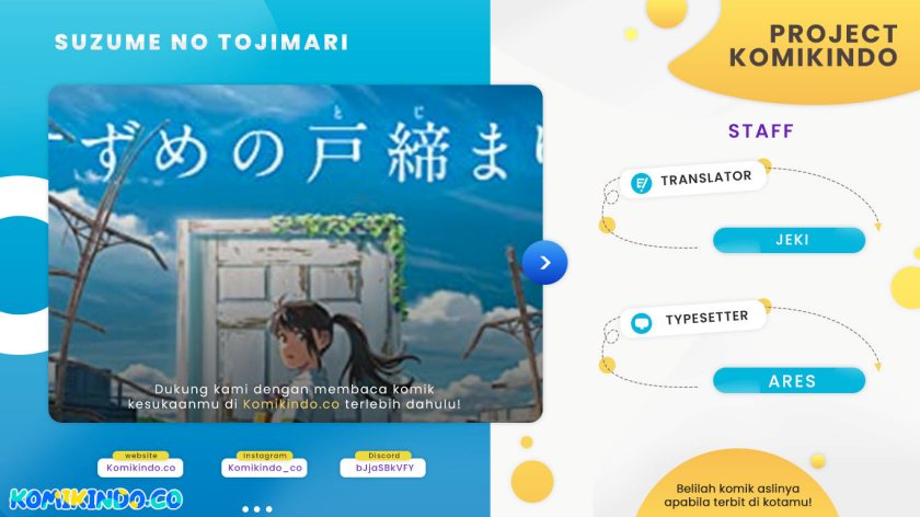 Suzume no Tojimari Chapter 06.2 Bahasa Indonesia