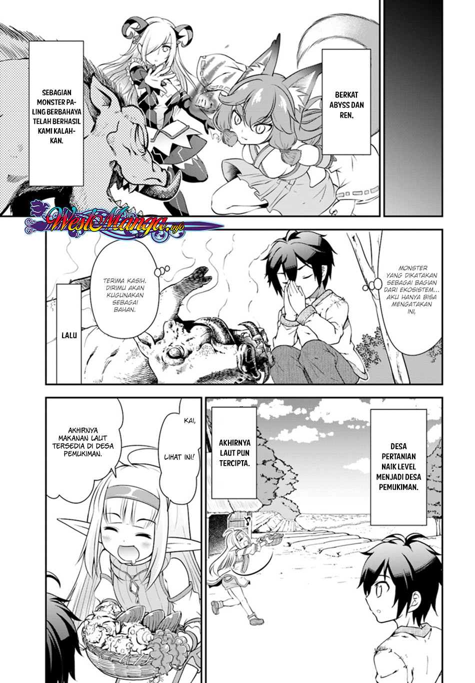 Tenohira Kaitaku Mura de Isekai Kenkokuki: Fueteku Yome-tachi to Nonbiri Mujintou Life Chapter 09 Bahasa Indonesia