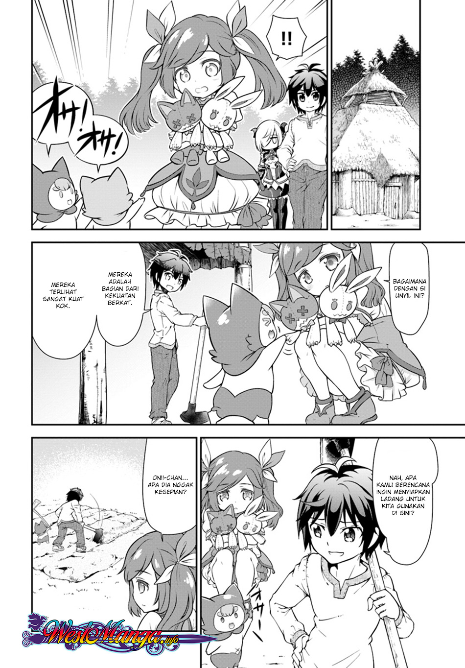 Tenohira Kaitaku Mura de Isekai Kenkokuki: Fueteku Yome-tachi to Nonbiri Mujintou Life Chapter 09 Bahasa Indonesia