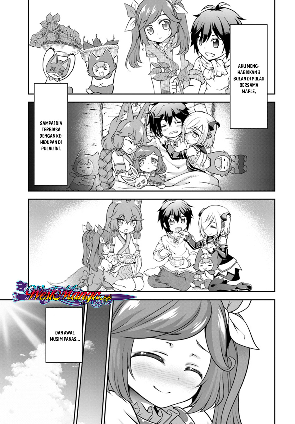 Tenohira Kaitaku Mura de Isekai Kenkokuki: Fueteku Yome-tachi to Nonbiri Mujintou Life Chapter 09 Bahasa Indonesia