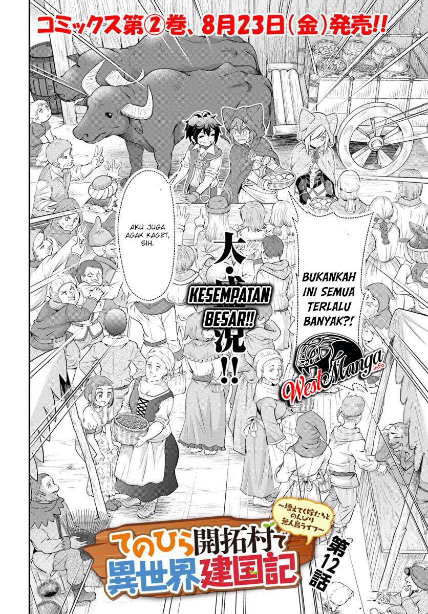 Tenohira Kaitaku Mura de Isekai Kenkokuki: Fueteku Yome-tachi to Nonbiri Mujintou Life Chapter 12 Bahasa Indonesia