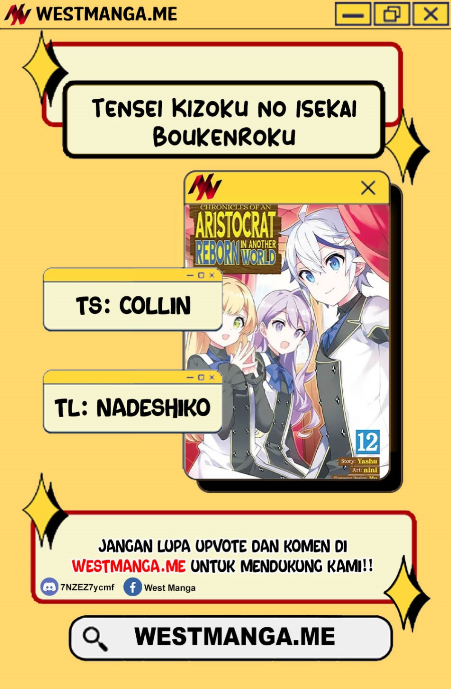 Tensei Kizoku no Isekai Boukenroku ~Jichou wo Shiranai Kamigami no Shit Chapter 73.1 Bahasa Indonesia