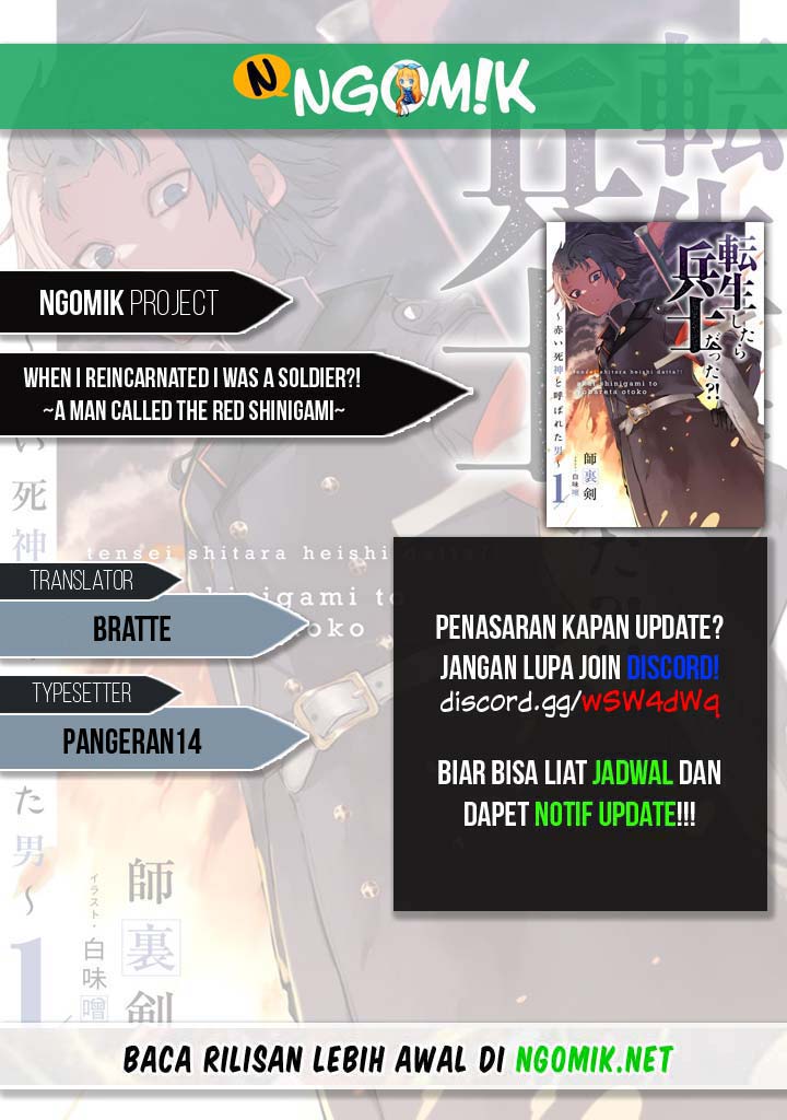 Tensei Shitara Heishi Datta? Akai Shinigami to Yobareta Otoko (When I Reincarnated I Was a Soldier?!) Chapter 05 Bahasa Indonesia