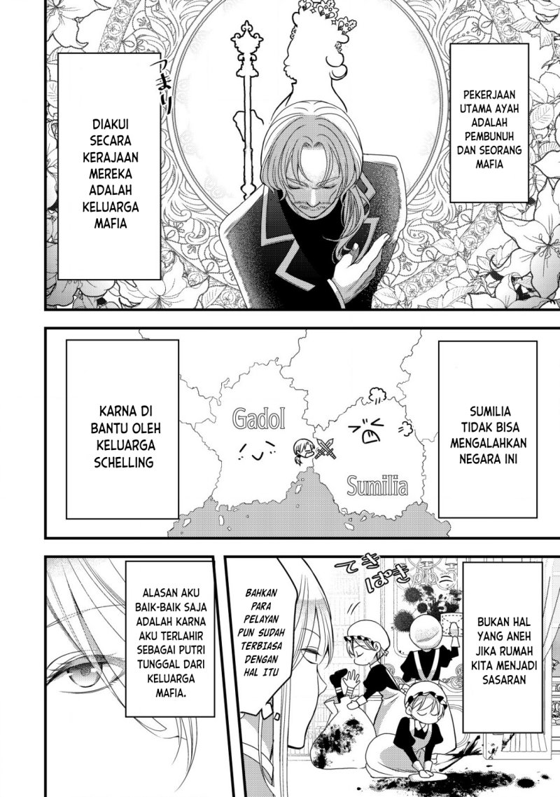 Tensei shita Onna Mafia wa Isekai de Heibon ni Kurashitai – Asashin Ikka no Hakushaku Reijou desu ga, Denshi to Akuma na Danchou ga Tsukimatottekimasu chapter 1