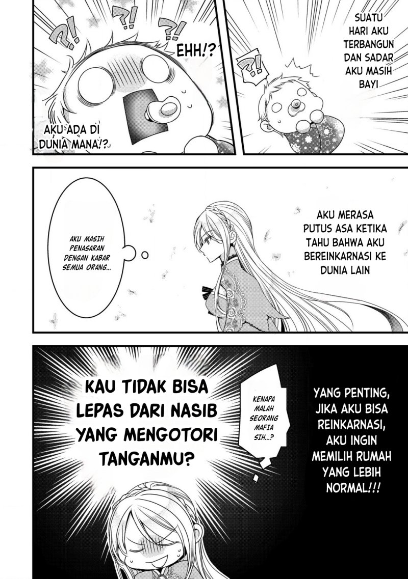 Tensei shita Onna Mafia wa Isekai de Heibon ni Kurashitai – Asashin Ikka no Hakushaku Reijou desu ga, Denshi to Akuma na Danchou ga Tsukimatottekimasu chapter 1