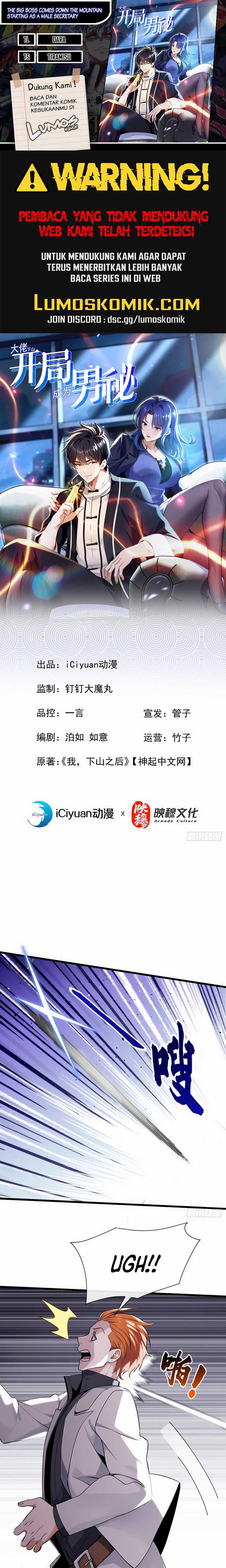 The Big Boss Comes Down the Mountain: Starting as a Male Secretary Chapter 13 Bahasa Indonesia