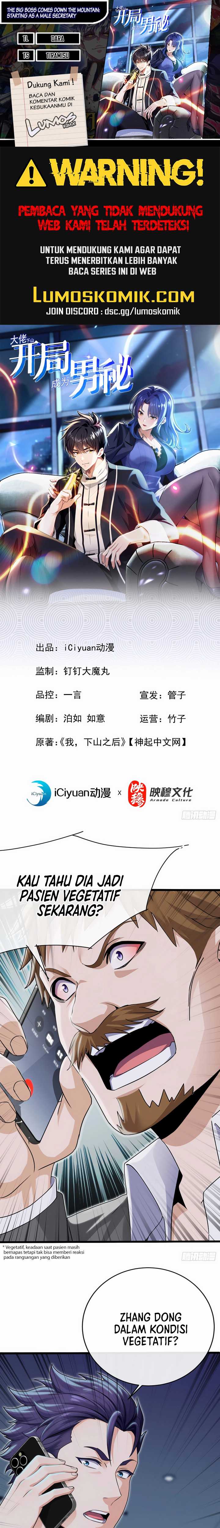 The Big Boss Comes Down the Mountain: Starting as a Male Secretary Chapter 14 Bahasa Indonesia