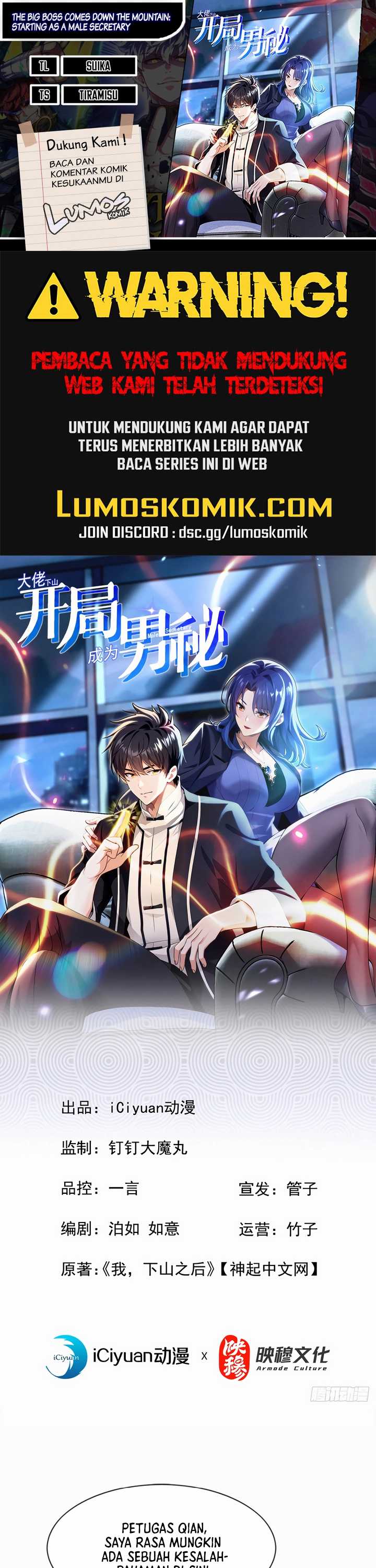 The Big Boss Comes Down the Mountain: Starting as a Male Secretary Chapter 17 Bahasa Indonesia