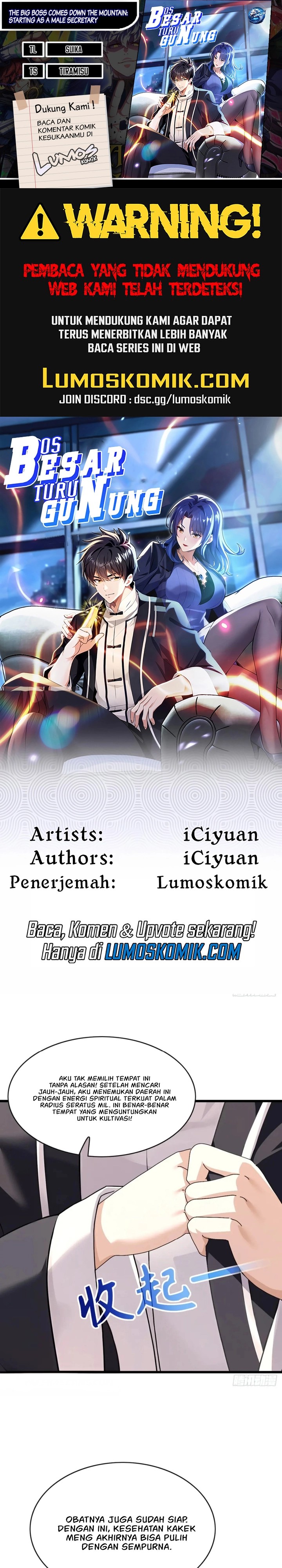 The Big Boss Comes Down the Mountain: Starting as a Male Secretary Chapter 29 Bahasa Indonesia