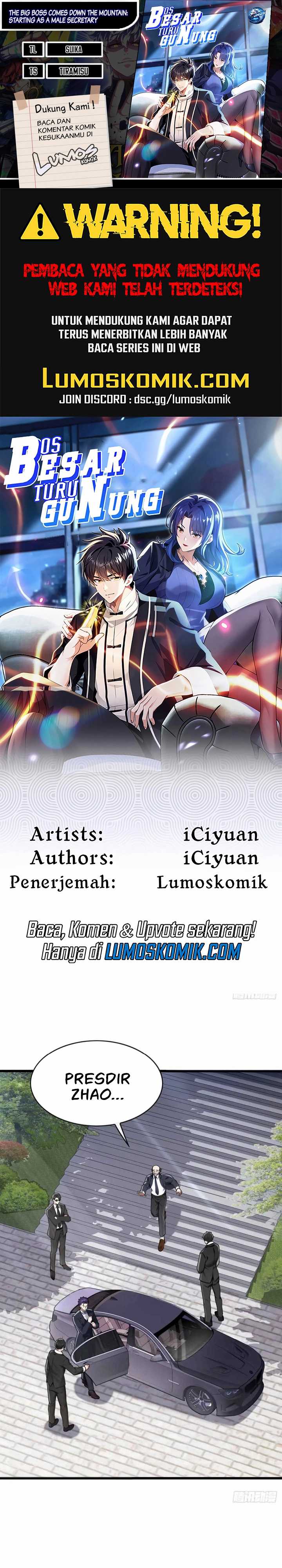 The Big Boss Comes Down the Mountain: Starting as a Male Secretary Chapter 33 Bahasa Indonesia