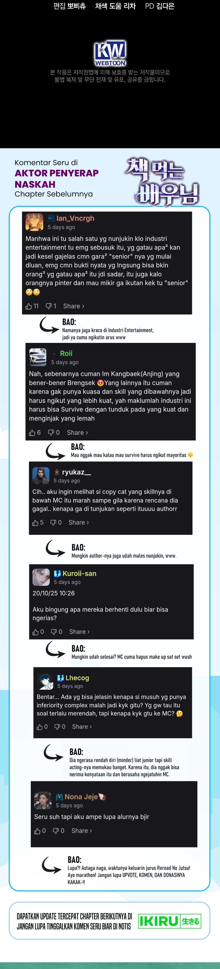 The Book-Eating Actor Chapter 46 Bahasa Indonesia