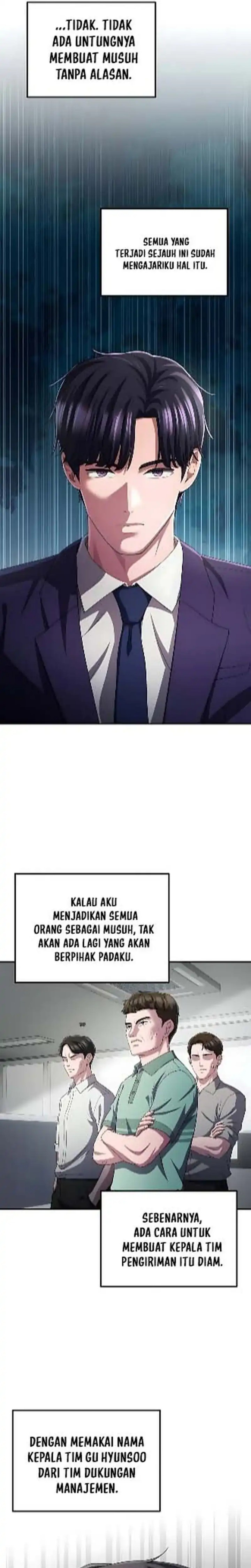 The Corporate Underdog Who Does Everything Right Chapter 57 Bahasa Indonesia