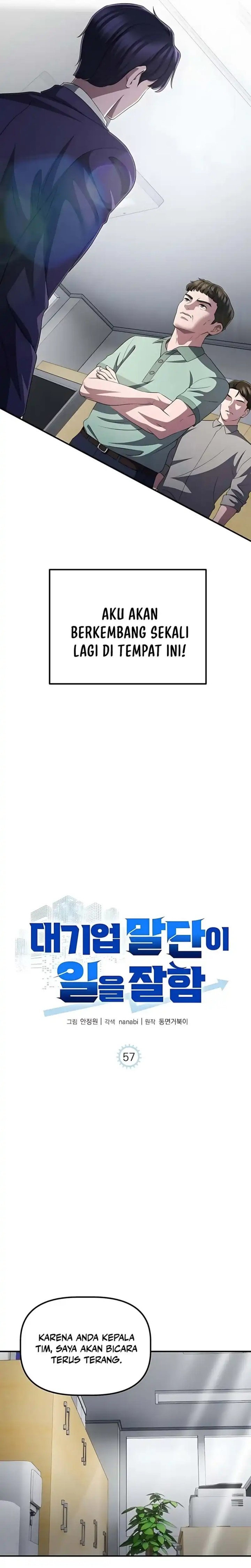 The Corporate Underdog Who Does Everything Right Chapter 57 Bahasa Indonesia