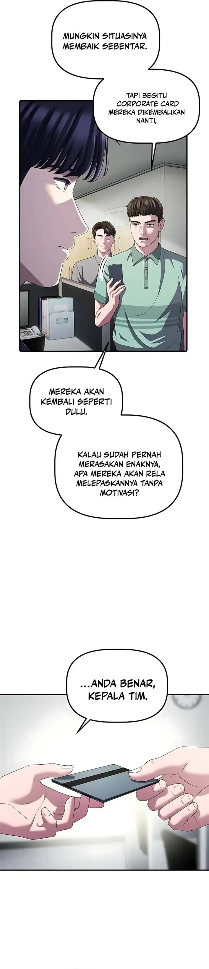 The Corporate Underdog Who Does Everything Right Chapter 57 Bahasa Indonesia