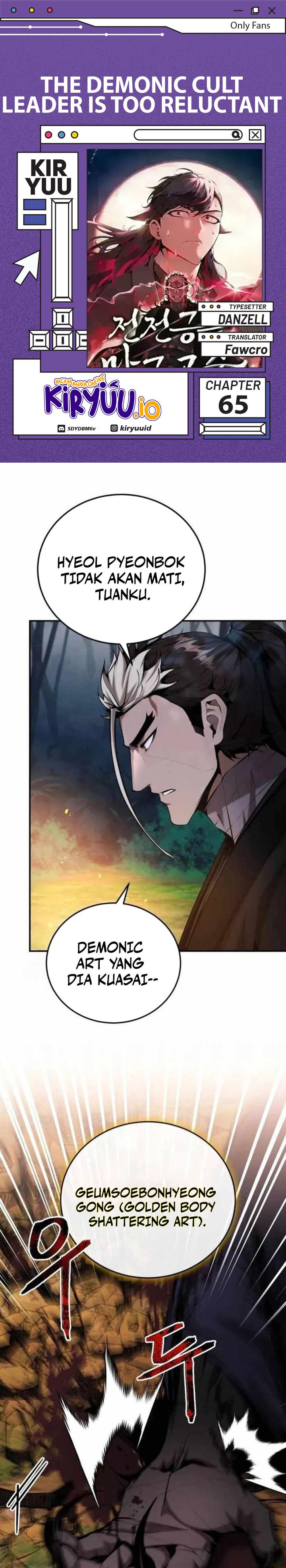 The Demonic Cult Leader Is Too Reluctant Chapter 65 Bahasa Indonesia