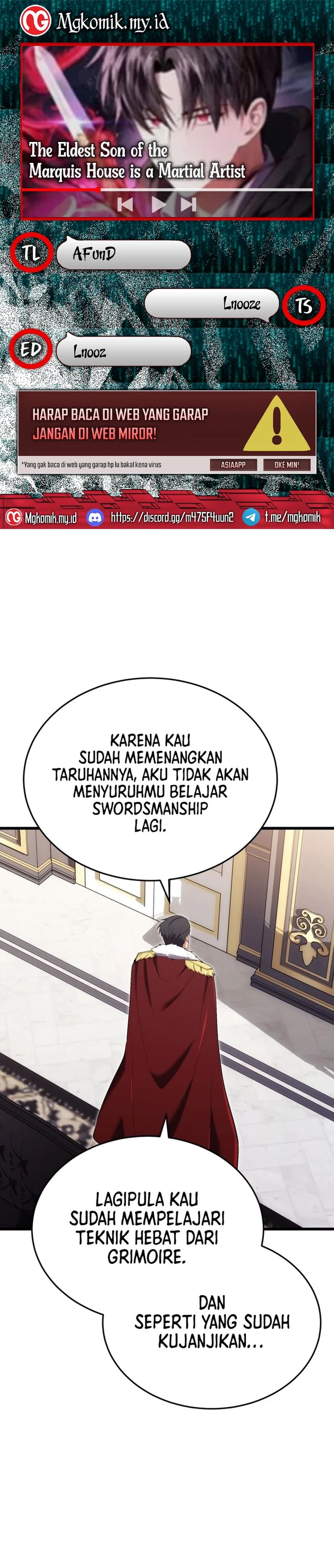 The Eldest Son of the Marquis House is a Martial Artist Chapter 11 Bahasa Indonesia