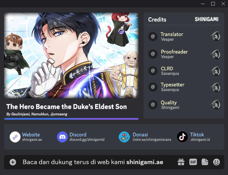 The Hero Became the Duke’s Eldest Son Chapter 26 Bahasa Indonesia