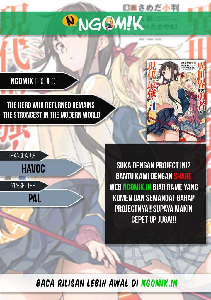 The Hero Who Returned Remains the Strongest in the Modern World Chapter 10.1 Bahasa Indonesia