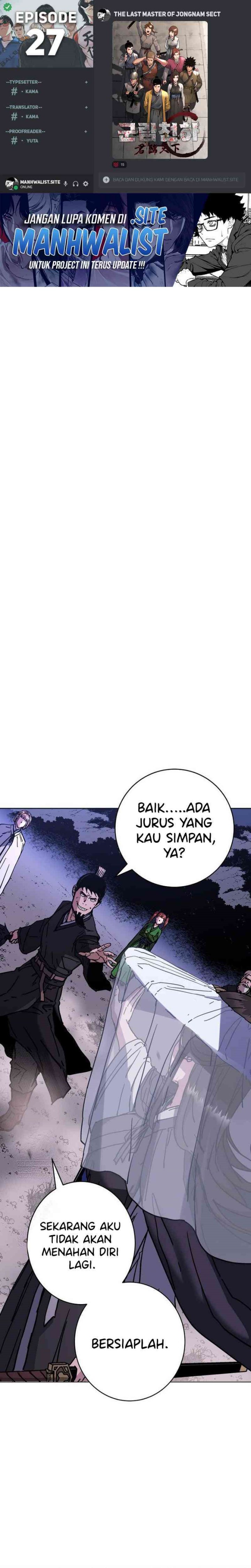 The Last Master of Jongnam Sect Chapter 27 Bahasa Indonesia