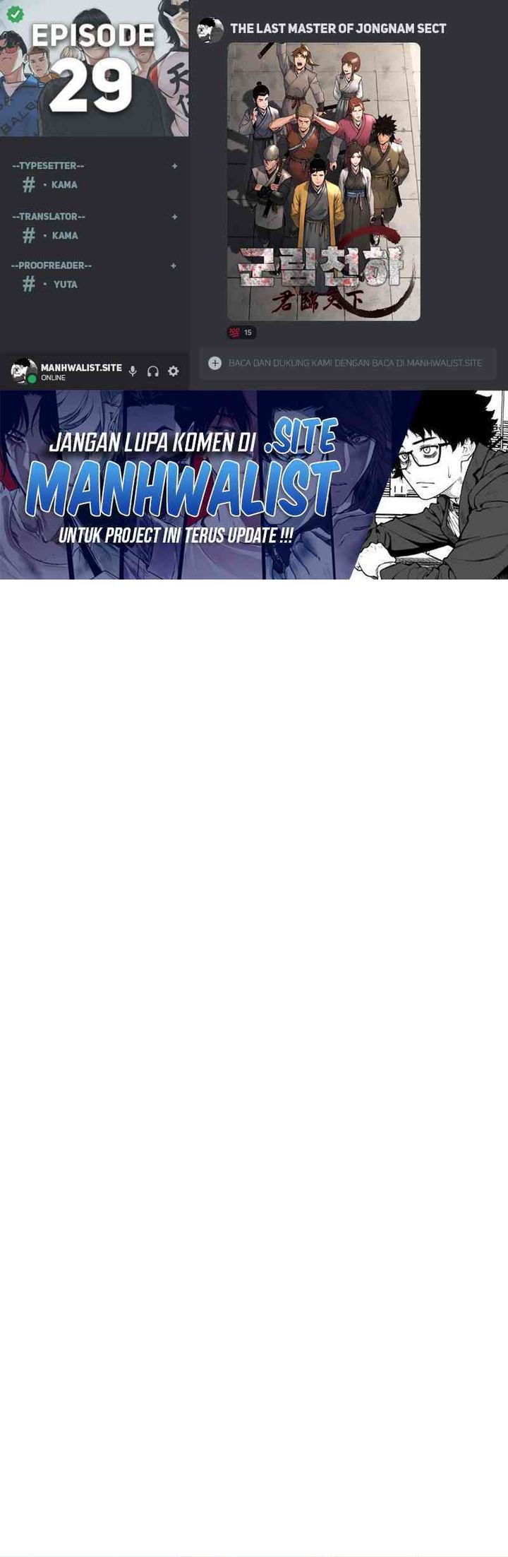 The Last Master of Jongnam Sect Chapter 29 Bahasa Indonesia