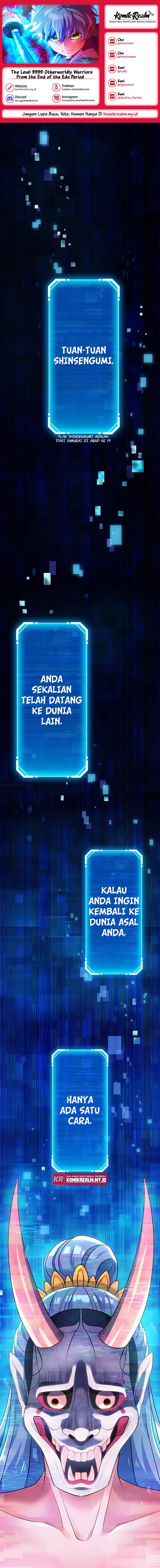 The Level 9999 Otherworldly Warriors From the End of the Edo Period Chapter 01 Bahasa Indonesia