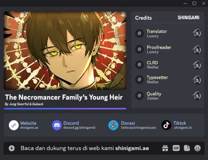 The Necromancer Family’s Young Heir Chapter 15 Bahasa Indonesia